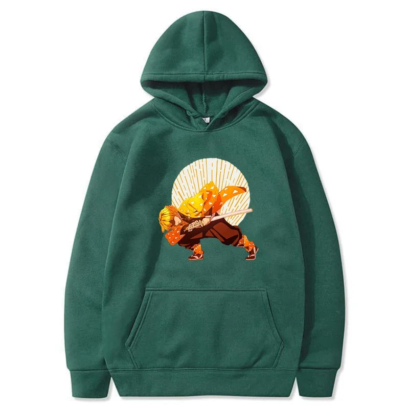 

Demon Slayer Agatsuma Zenitsu Prints Hoodie hip hop Loose Hoody Casual Fleece Sweatshirt Harajuku Crewneck Tops Hoodies