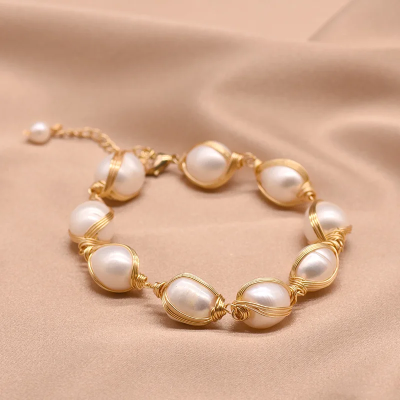 Pearl Bracelet High-End Of Wrap-Around Ring European And American Retro Of Design Sense Of Hand Jewelry Natural
