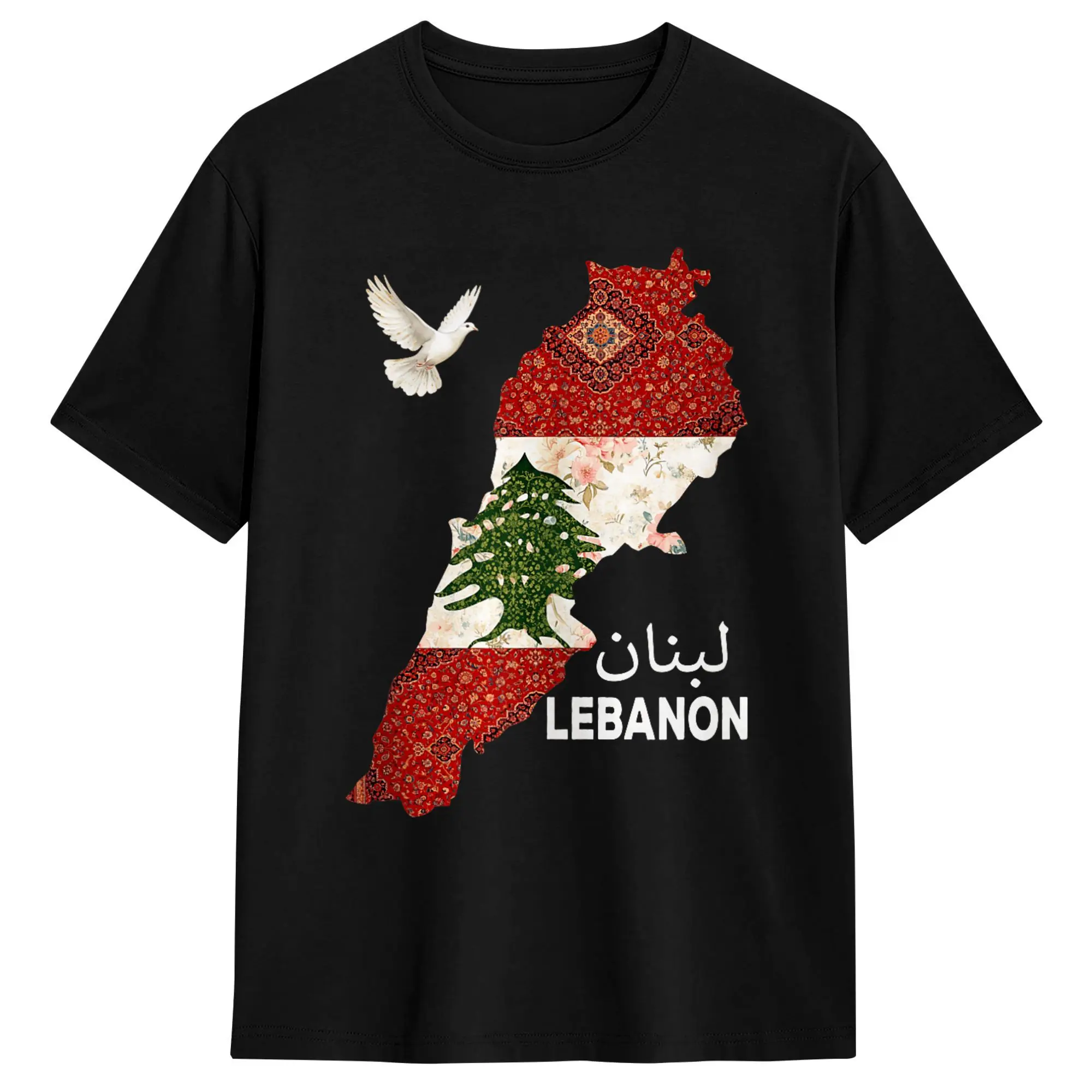 Lebanon Flag Map Beirut  Cedar Tree T-Shirt  Fashion T Shirts Short-Sleeve Y2K Funny Tops Summer Pure Cotton Plus Size Top Tees