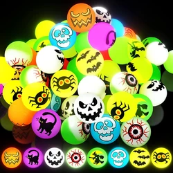 10-30Pcs Halloween Luminous Bouncy Ball Pumpkin Witch Rubber Ball Toys for Kids Birthday Party Favos Halloween Party Decoration