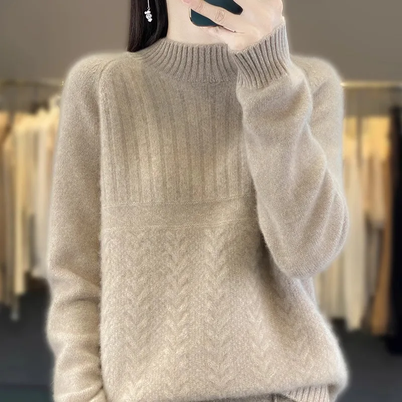 

Women's Sweater New Autumn Long Sleeve Knitwear Pull Female Clothing Winter Clothes Woman Top Round Neck Soft Warm Pullover