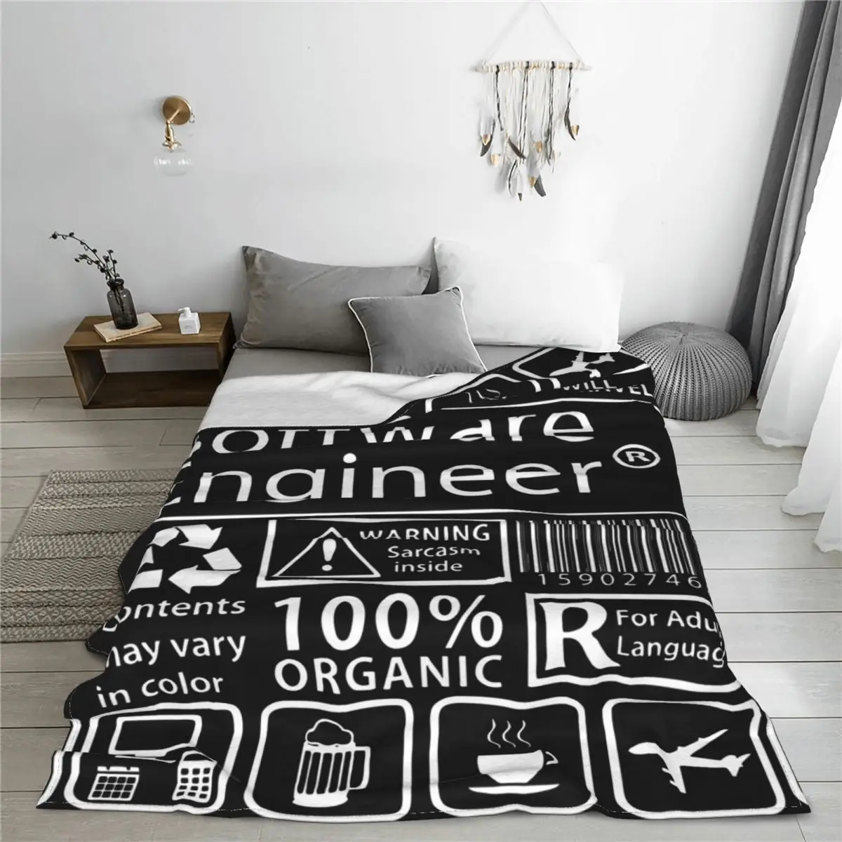 

Software Engineer Programming Blankets Velvet Eat Sleep Code Repeat Programmer Soft Throw Blanket for Car Sofa Couch Bedspread