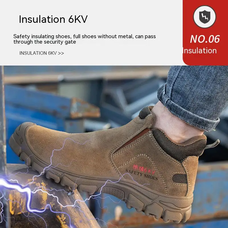 Steel Toe Safety Shoes for Men, Anti-Puncture Anti-Smash Non Slip Industrial Work Boots, Lightweight CE Work Safety Footwear