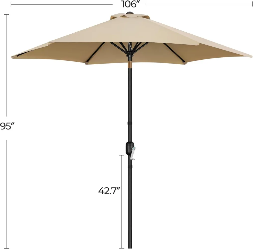 9FT Outdoor Patio Umbrella with Push Button Tilt & Crank, UV Protection Waterproof Sun Shade for Garden, Deck, Pool Backyard