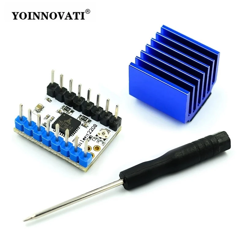 TMC2208 3D Printer Stepper Motor Driver V1.2 Stepper Driver Module with Heat Sink Screwdriver Compatible with A4988 DRV8825