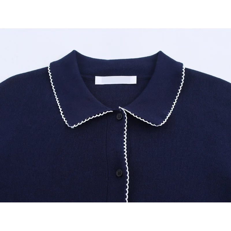 초가을 대학 스타일 니트 롱 스웨터 코트 여성 패션 쉬폰 장식 오픈 가디건