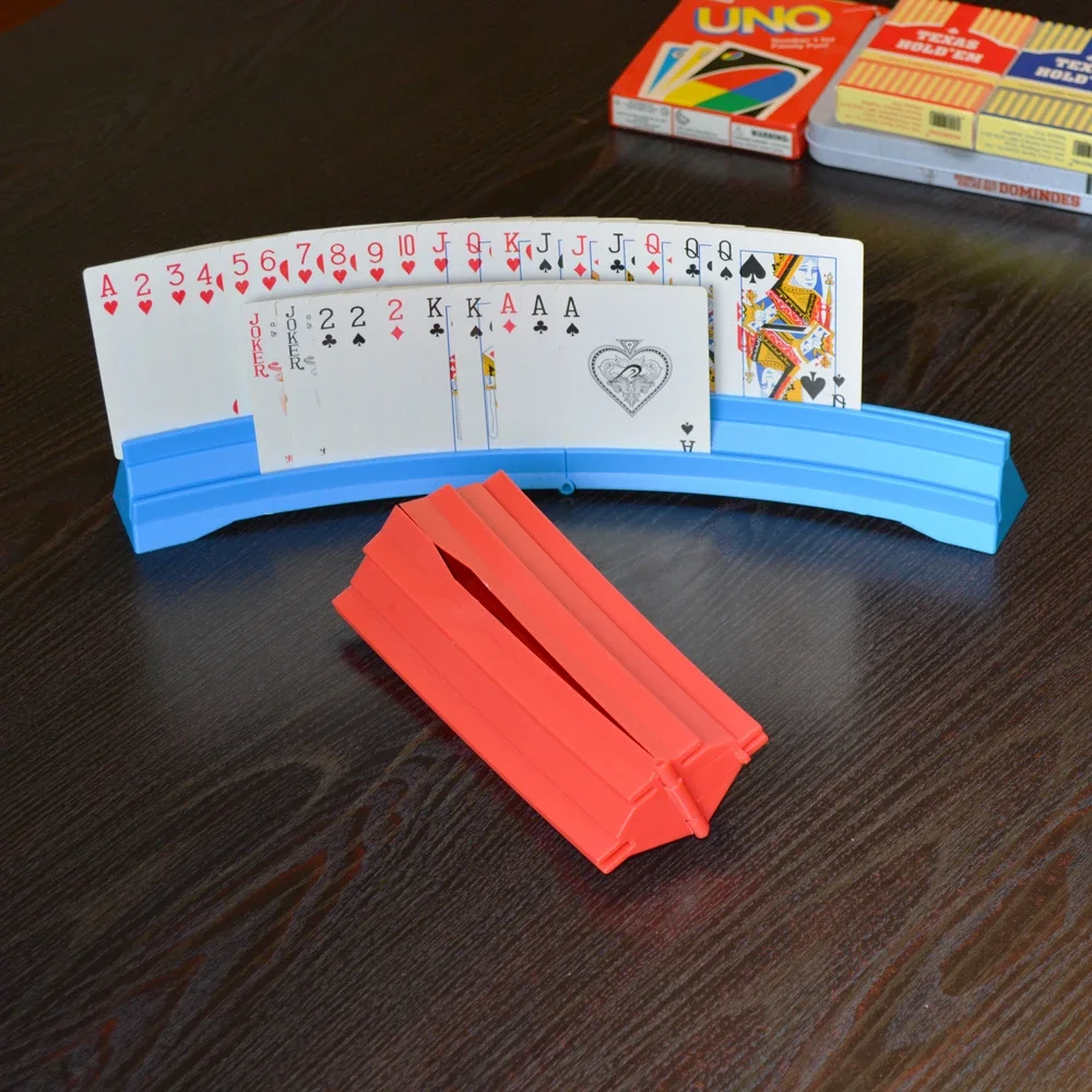 

1PIECE Hands Free Poker Stand Playing Cards Holder Foldable Card Holders for UNOS Cards Curved Playing Card Rack for Kids Senior