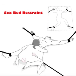 BDSM Bed Restraint Set for Sex with Handcuffs SM Bondage Kits Adult Couple Slave Game Sextoy Erotic Sexope Bed Strap System