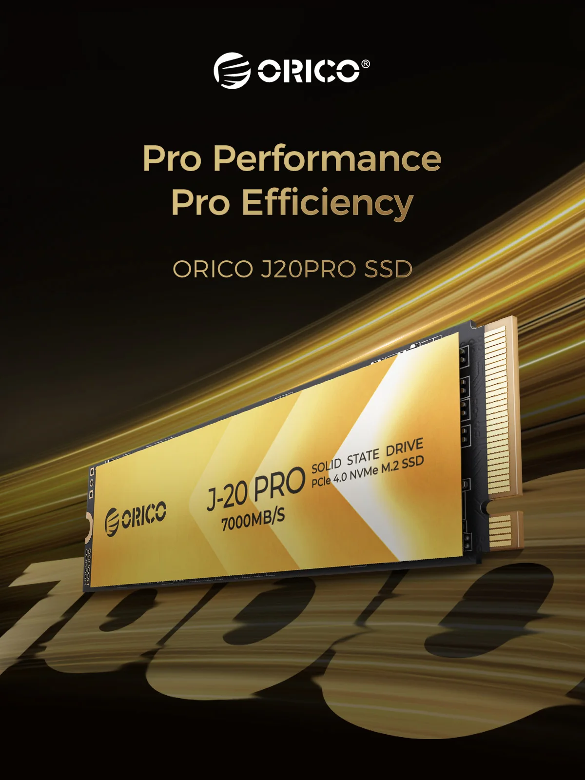 Imagem -02 - Orico J20pro M.2 Ssd Pcie4.0 Nvme Unidade de Estado Sólido Interna 7000 mb s M.2 m Chave 2280 Ssd Design para Editor de Vídeo 1tb 2tb 4tb