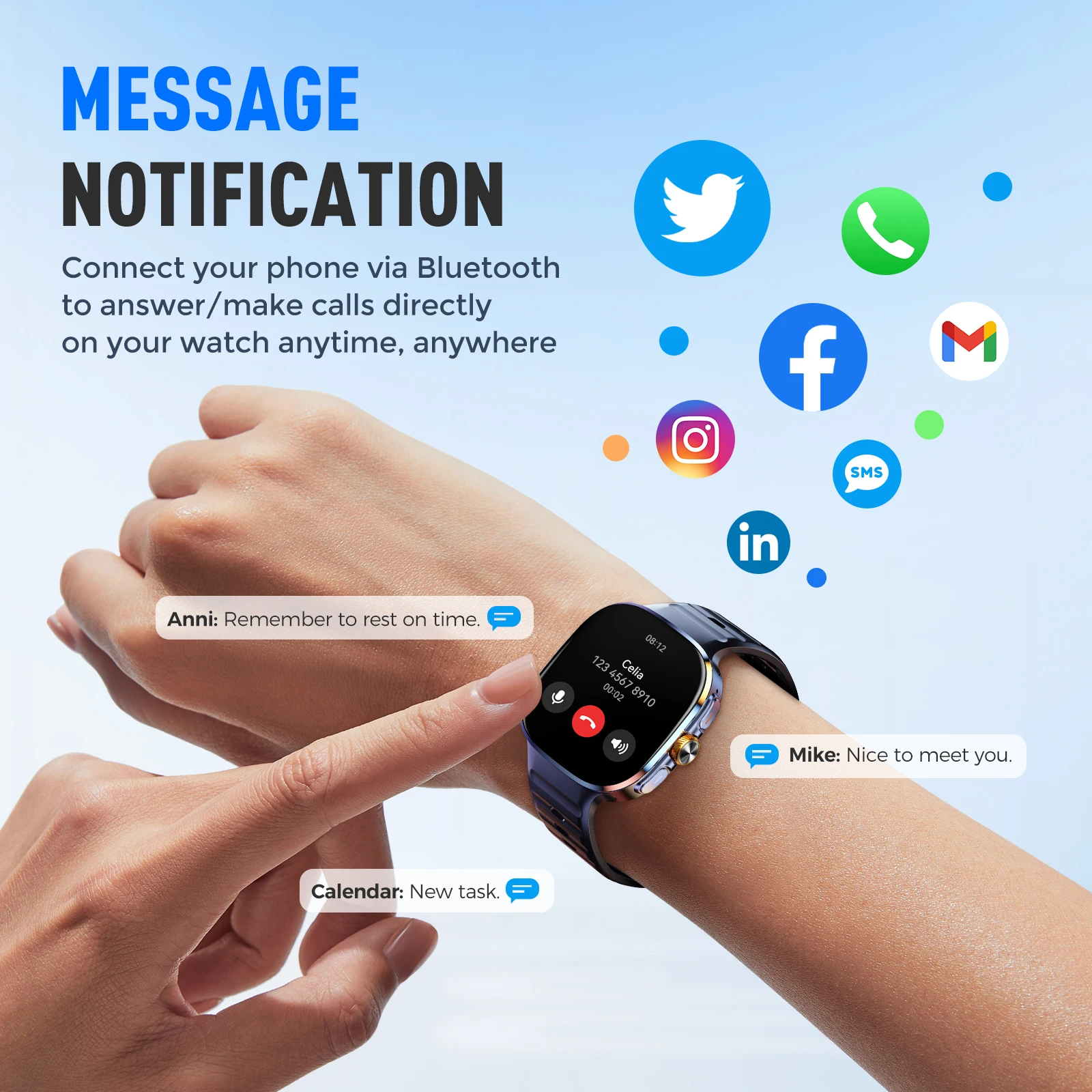 Domars Unisex Smartwatch With 2.4inch Amoled Screen 900W Rotating Camera WIFI GPS Position Compass NFC Bluetooth Smart Watch
