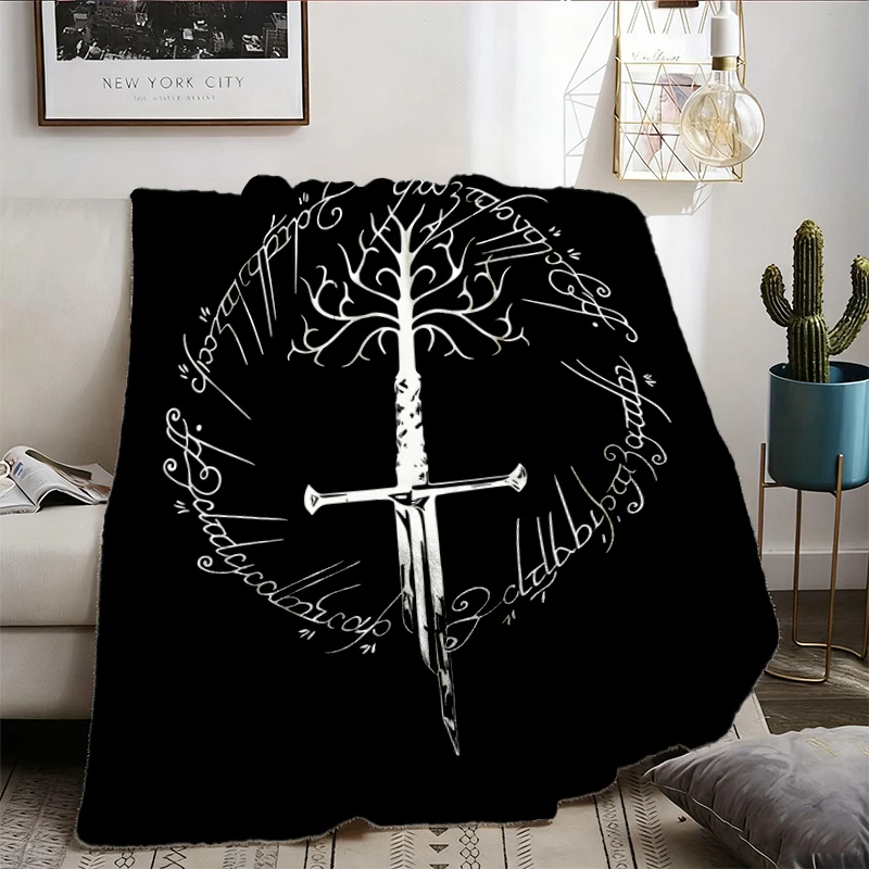 Ring Inspired Flannel Blanket, Dark Lord Flannel Throw, Middle Somewhere Cozy Blanket