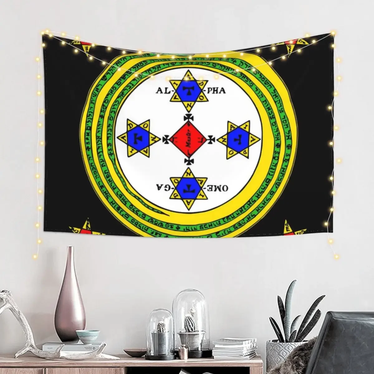 SUMMONING CIRCLE - COLOUR / BLACK Tapestry Aesthetic Home Decor Room Ornaments Decoration Bedroom Wall Decor Tapestry