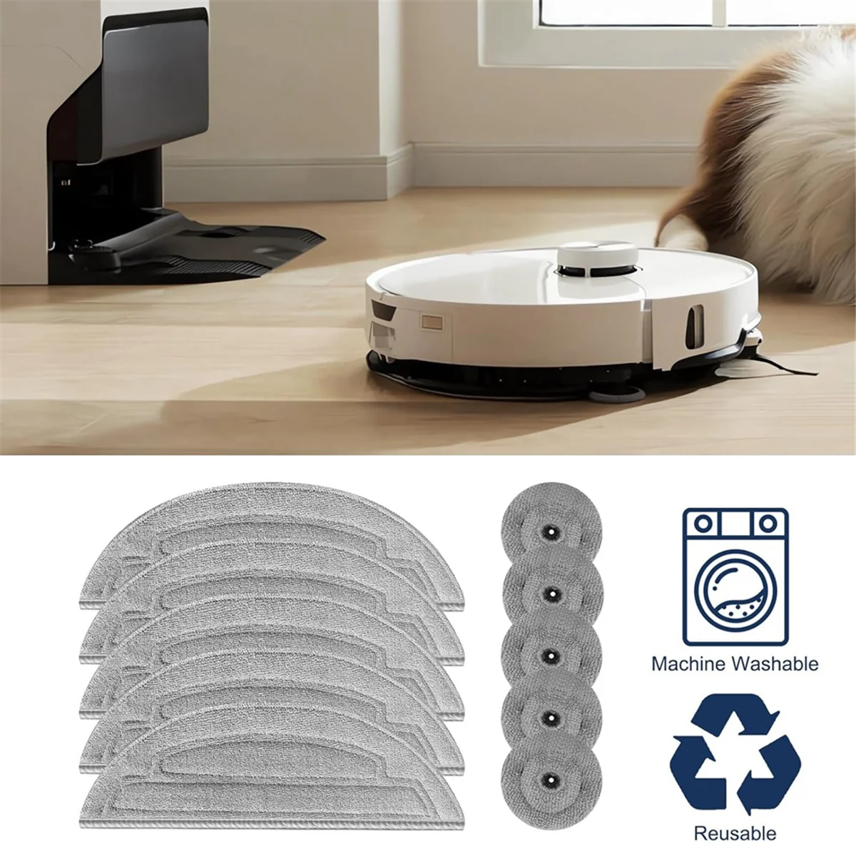 vacuum cleaner partsMicrofiber Mopping Cloths for S8 MaxV Ultra / S8 Max Ultra Robot Vacuum Cleaner Accessories