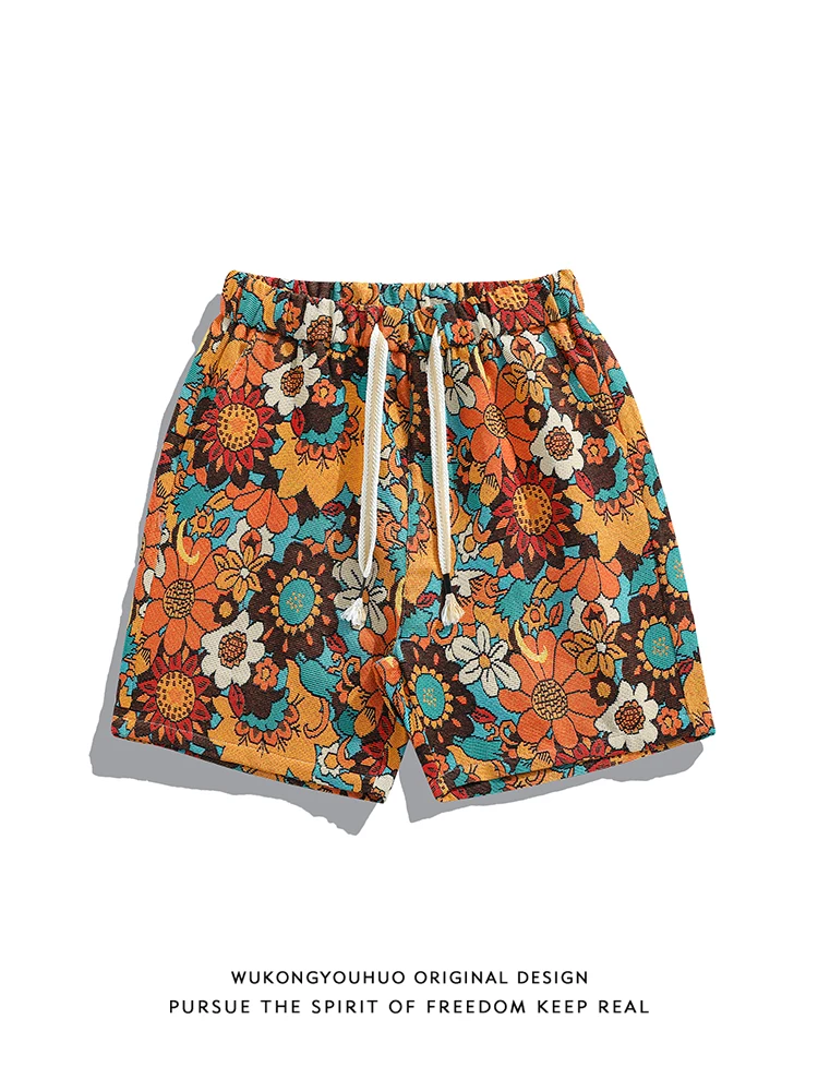 

2025 New Summer Women's Casual Shorts High-Waisted Loose-Fit Digital Printing Bohemian Style Cross-Border Trade Clothing