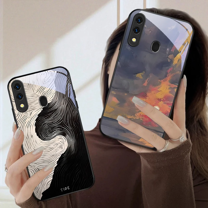 

Orange red water surface For Samsung Galaxy A20 A20s 21s A22 A23 A24 A25 A26 A42 A90 A50 A55 52s A56 A70 A71 72 glass phone case