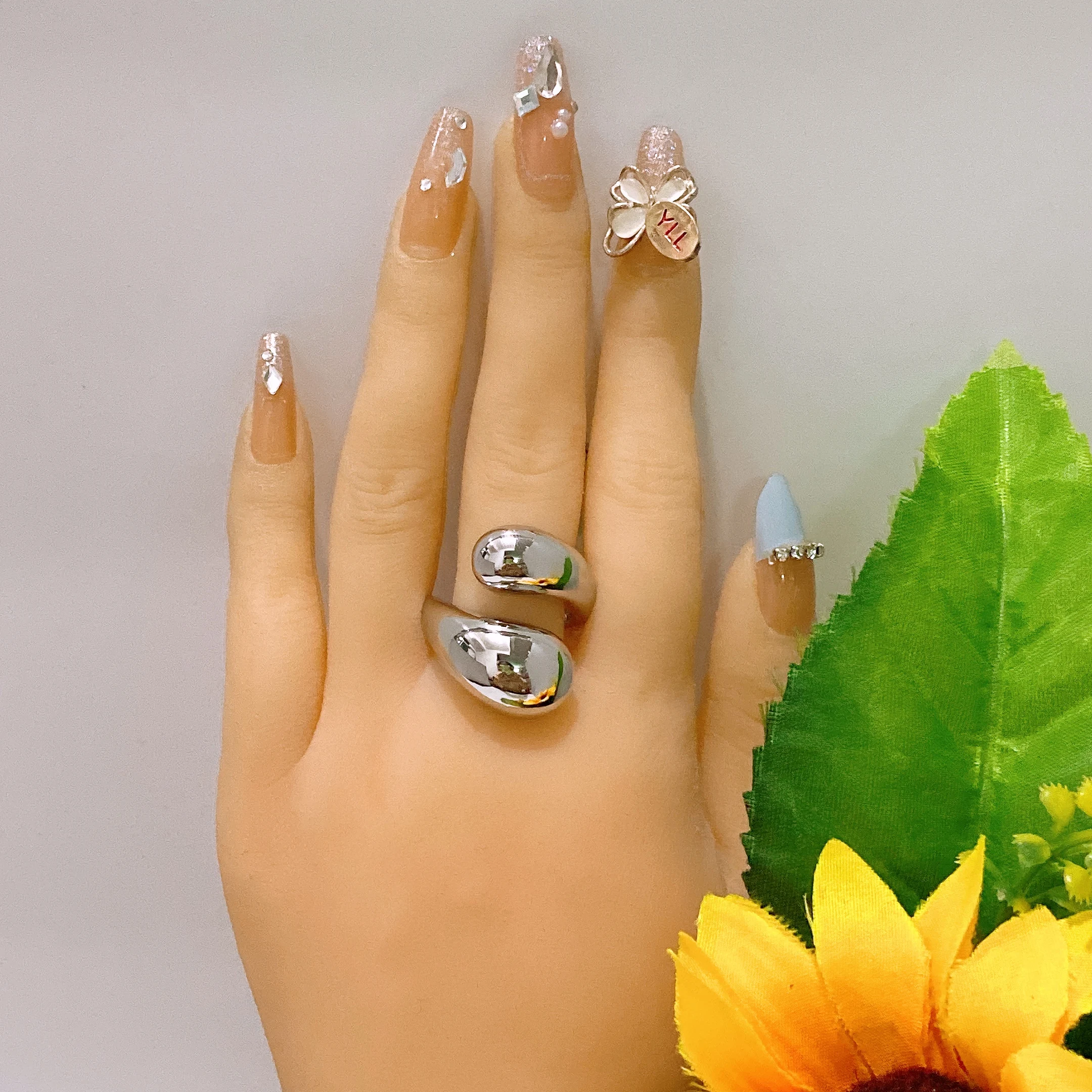 Geometrische klobige offene Ringe für Damen, goldene und silberne Statement-Ringe, minimalistischer, auffälliger Fingerschmuck für Partys und den Alltag, neu eingetroffen.