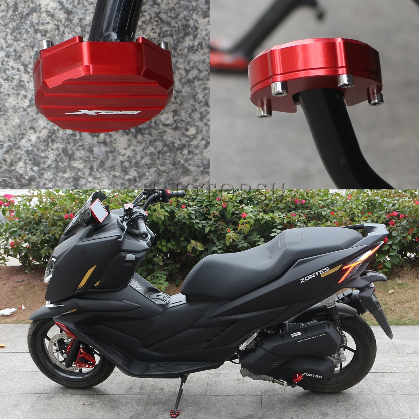 For Zontes 150X 150V 175V 175X Motorcycle Accessories Centre Mount Foot Stand Center Stand Extension Enlarger Pad
