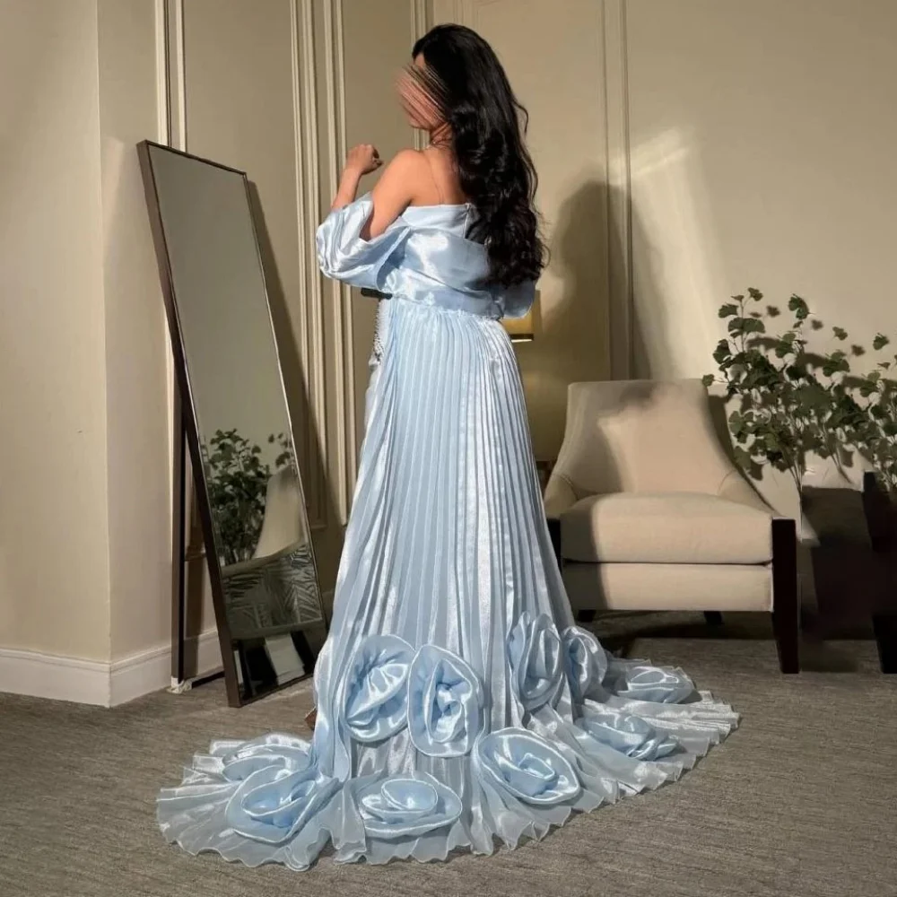 Customized Exquisite Sleeveless Flower Women Prom Dress Ruched Charming Mermaid Zipper Party Dress Sexy Beading Evening Gown