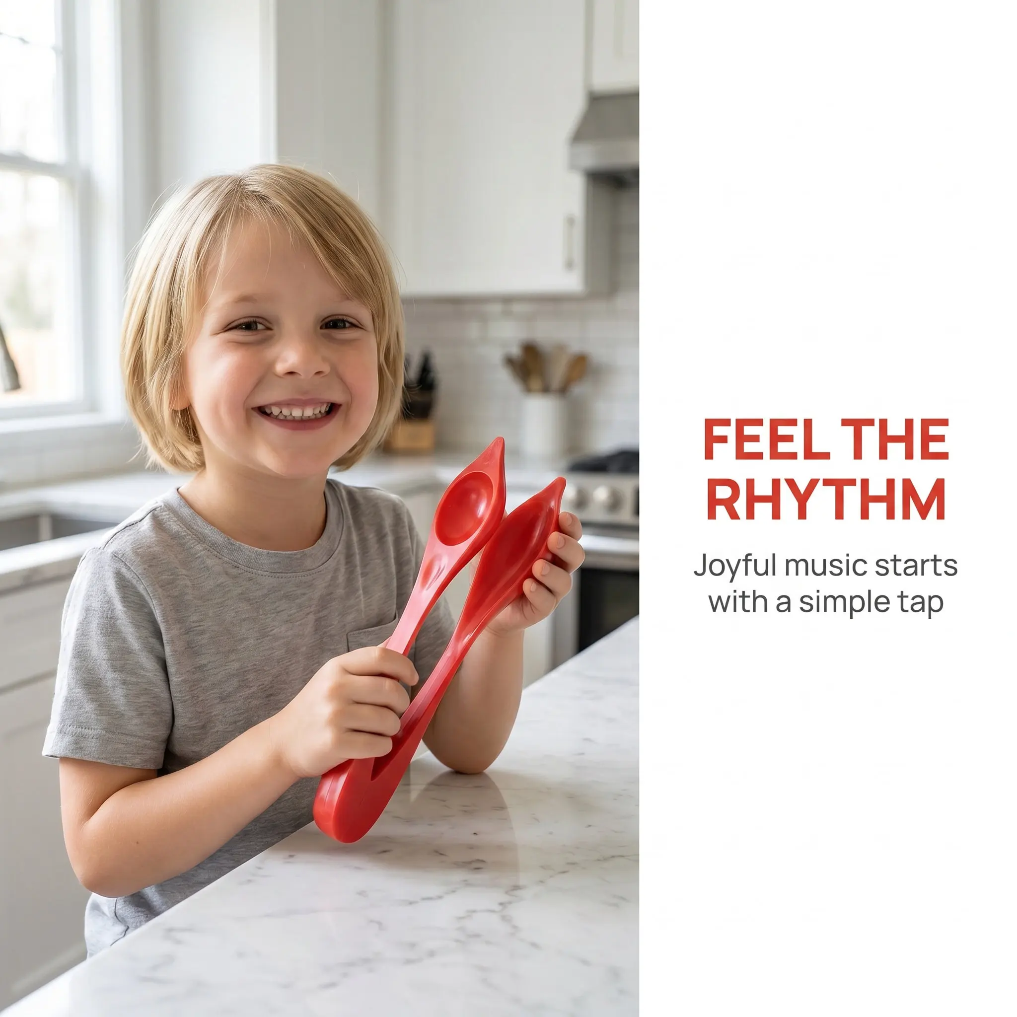 Handheld Percussion Musical Spoon ABS Smooth Edge Preschool Rhythm Instrument Classroom Music Education Party Percussion view 4