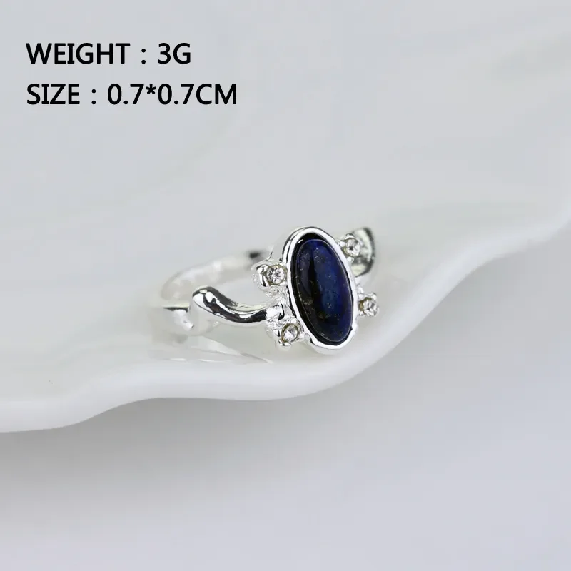 1 Pc The Vampire Diaries Rings Elena Gilbert Daylight Rings Vintage Crystal Ring With Blue Lapis FashionJewelry Movies Cosplay