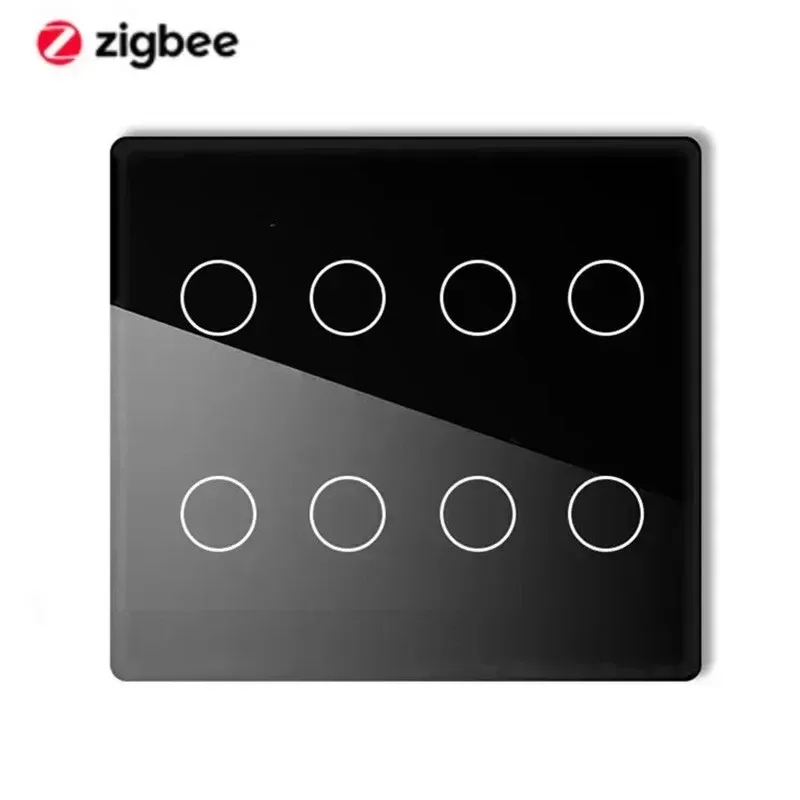 Brazil Tuya Zigbee Light Switch Touch Sensor Panel Tuya Smart Life Neutral Wire 4/6/8 Gang Remote by Alexa Dot Google Home