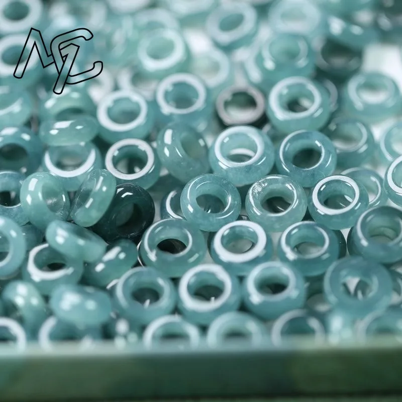 10PC Natural Jade Emerald Blue Water Leaf Gourd Beads Gourd Beads Accessories DIY Bangle Earring Charm Jewellery Luck Man Amulet - Image 6