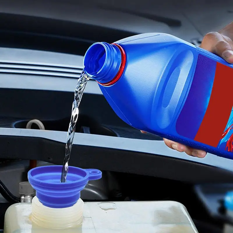 Engine Funnel Car Universal Silicone Liquid Funnel Washer Fluid Change Foldable Portable Auto Engine Oils Petrol Change Funnel