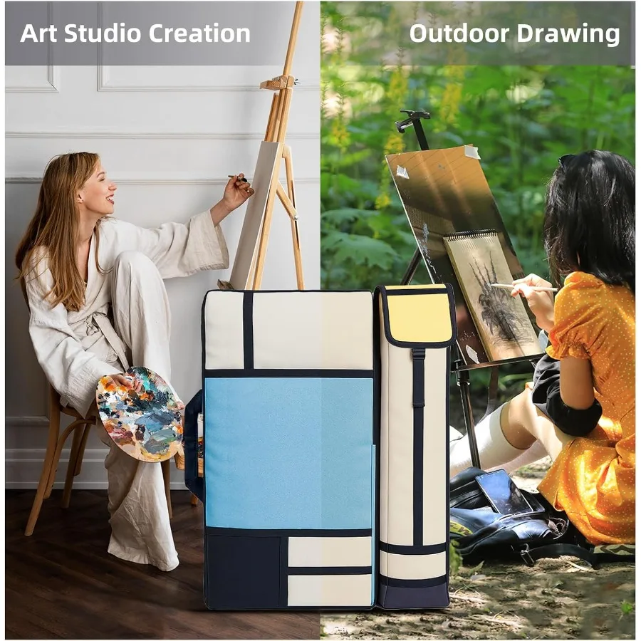 JJRING-funda de portafolio de arte, mochila de cartera de artista de lona para almacenamiento de dibujo grande al aire libre, carteles, impresiones, pinceles, Artwo