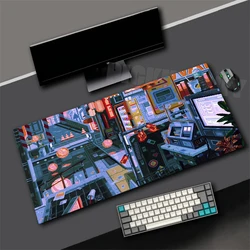 Neon Pixel Mouse Pad Japanese Style The hottest Mousepad HD Print Large Computer Mat Gaming Mousepads Gamer Pads Non-slip Rug