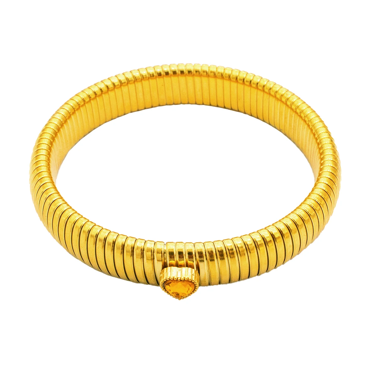 Waterdichte roestvrijstalen retro elasticiteit dikke metalen gepolijste armband 18K vergulde trend mode unisex sieraden mannen vrouwen