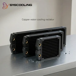 SysCooling 120/240/360MM Copper Water Cooling Radiator Heatsink 27MM Thickness Suitable For 120mm Fans Black Water cooler