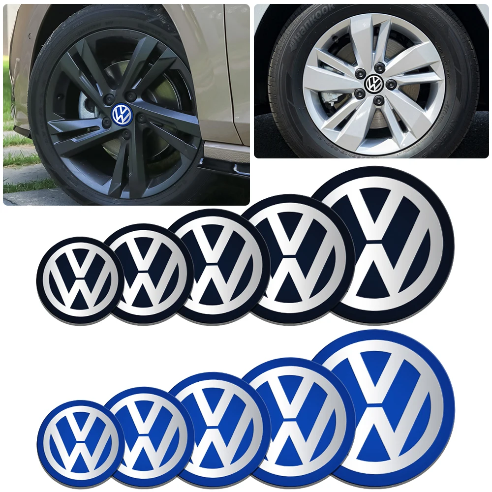 70/80/90/100/120MM Car Badge Wheel Center Hub Cap Cover Sticker Decal For Volkswagen VW Golf Polo Tiguan Passat Jetta Beetle GTI