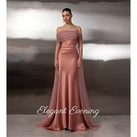 Elegant Vintage Prom Dress Off Shoulder Sweet Evening Dresses Backless Mermaid Customized Formal Occasion Party Gowns 2026