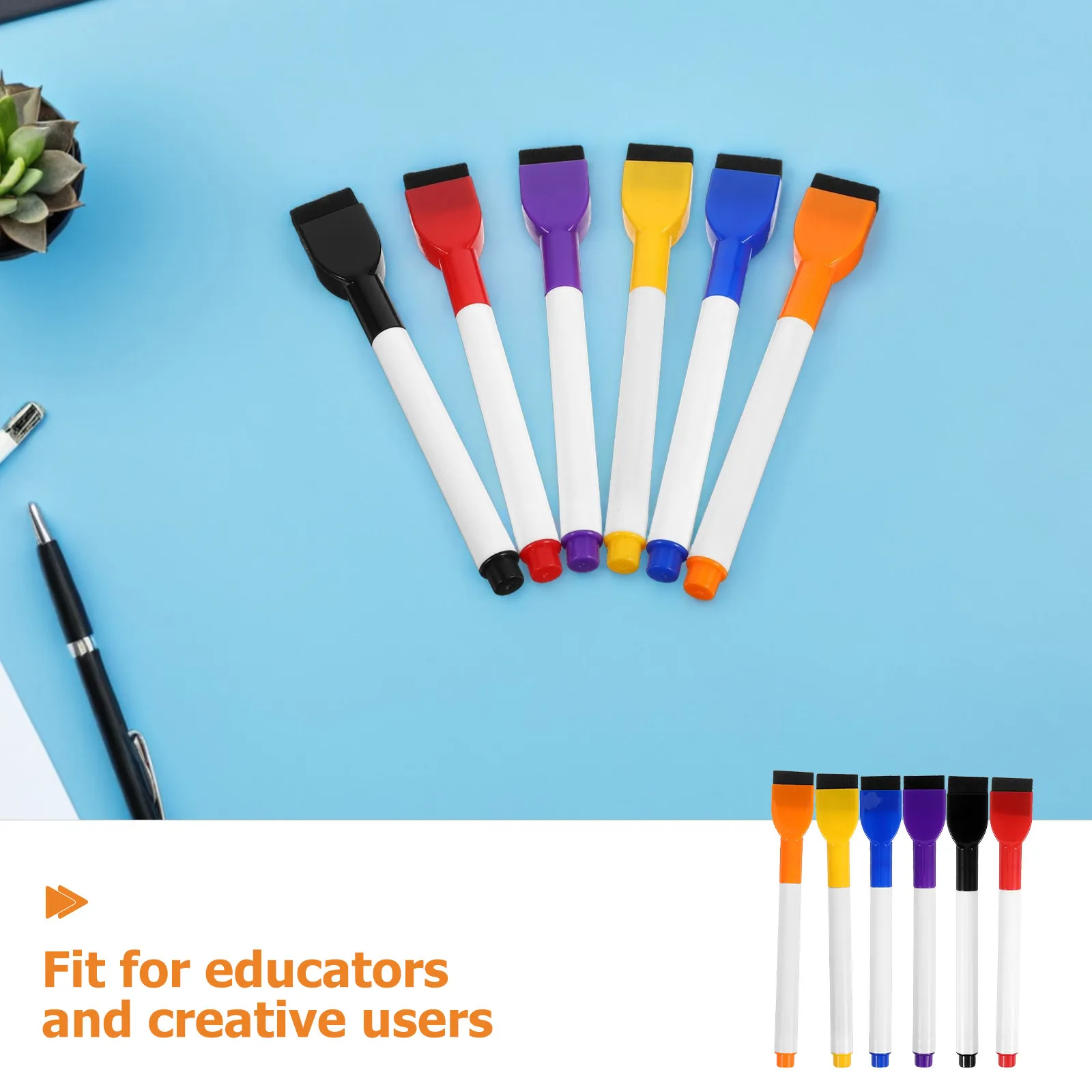 24Pcs Whiteboard Markers Magnetic Dry Erase Fine Tip Colorful Erasable White Board Marker Set Classroom Office Painting