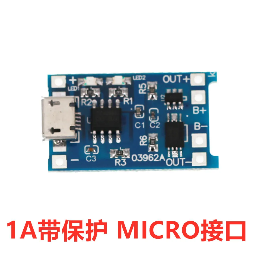 Tp4056 5V 1a Lithium Batterij Oplaadbord Module Micro-Interface Met Oplaadbeveiliging