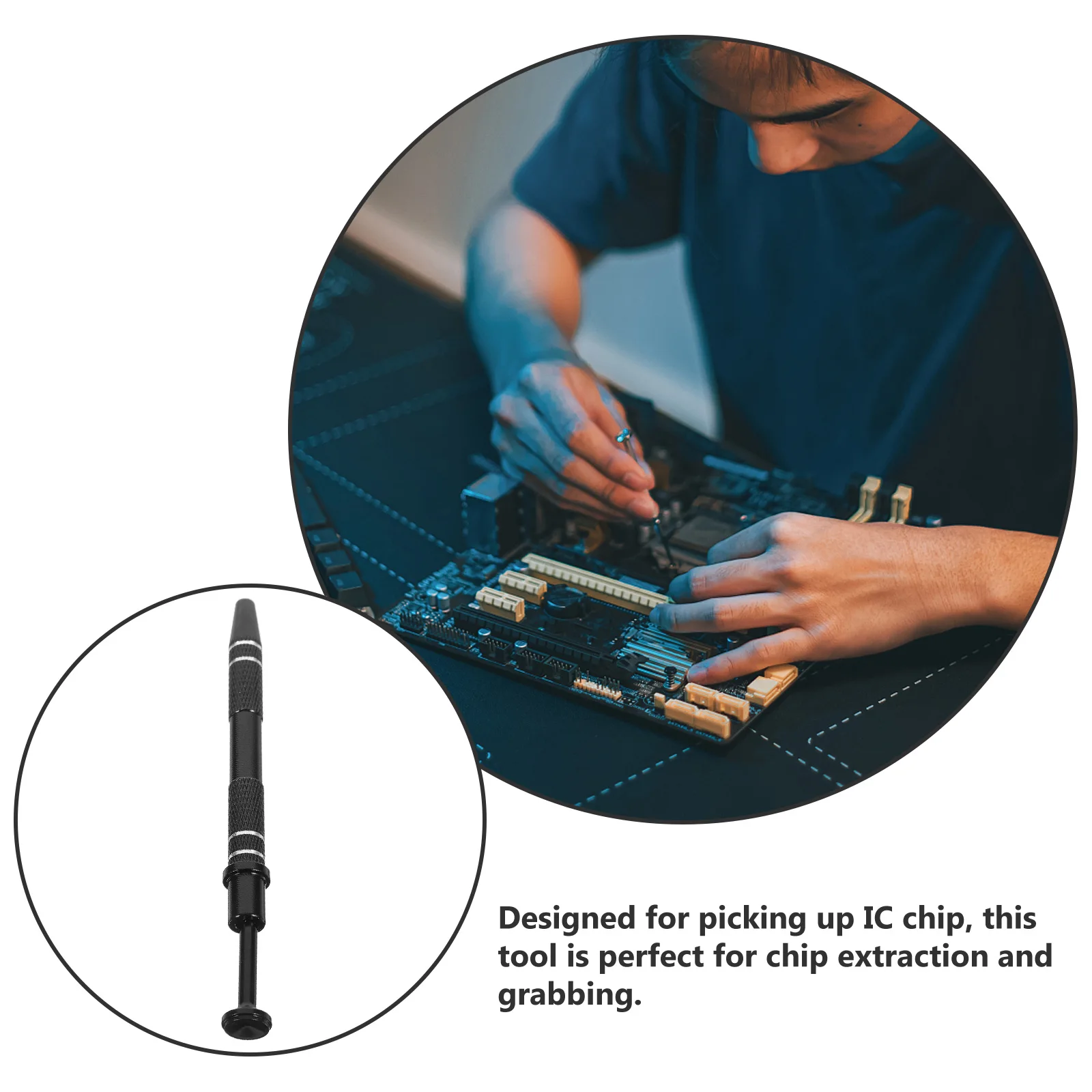 

IC Extractor Tools Aluminum Pickup Grabber for Small Parts 4 Prong Gripper Screw Capacitor Chip Removal Electronics