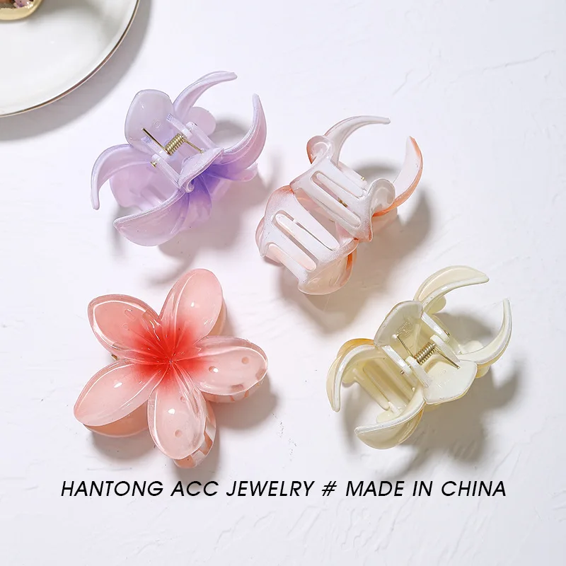 Plumeria Hair Clips Flower Hair Claw Clip Trendy Hair Clip Korean Hair Accessories For Girls