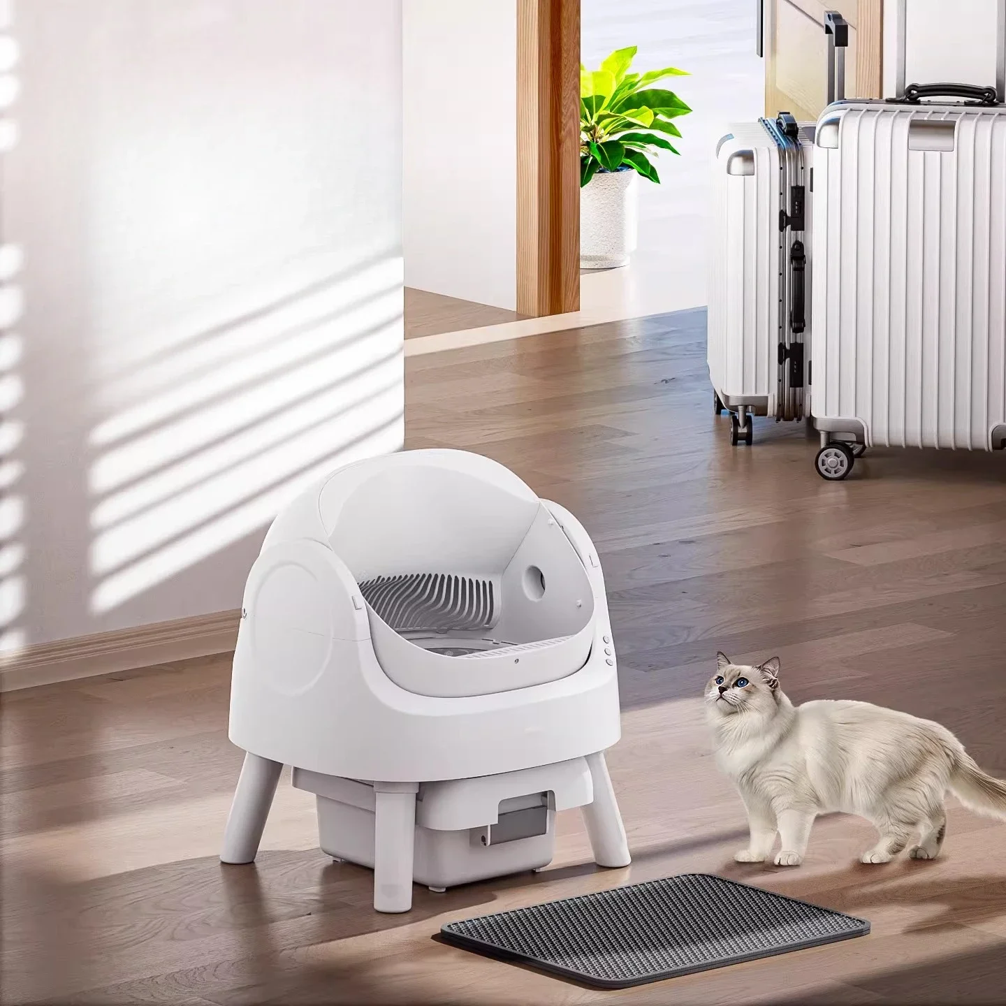 #Plastic Open-ended cat Litter Box Toilet Accessories Castle LitterBox Hiding Training Defecation Areneros De Gatos Pet Products