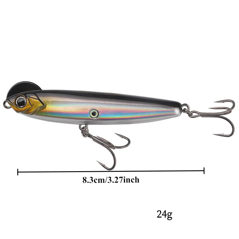 1pcs Sinking Type  Full Water Column Solid Long-Cast Pencil-Style Triple Hook  Full Water Column Rooster Comb Pencil Lure