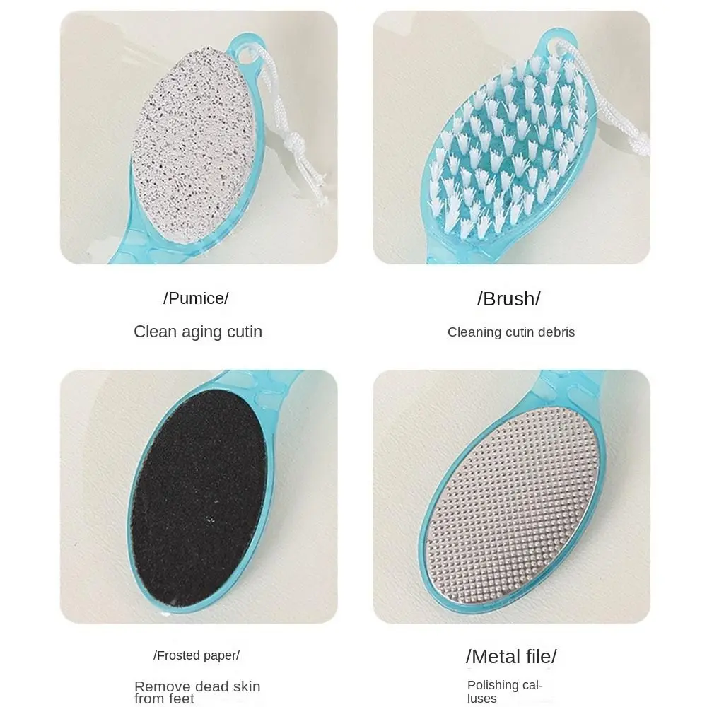 Durable 4 in 1 Foot Cleaning Brush Pedicure Exfoliate Pedicure Machine Remove Dead Skin Scrub Remover Tool Foot Stone