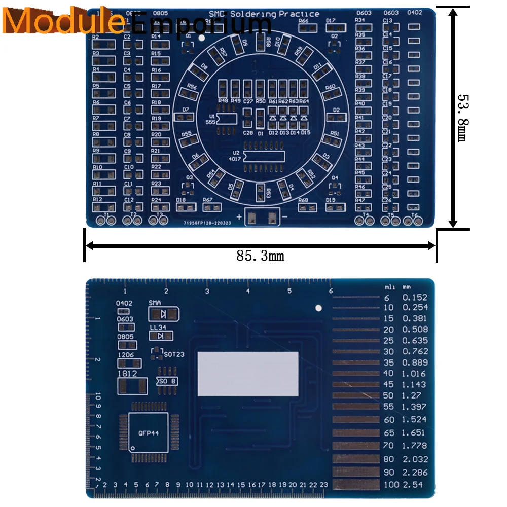 SMD NE555 CD4017 Rotating Flashing LED Components Soldering Practice Board Skill Electronic Circuit Training Suite DIY Kit