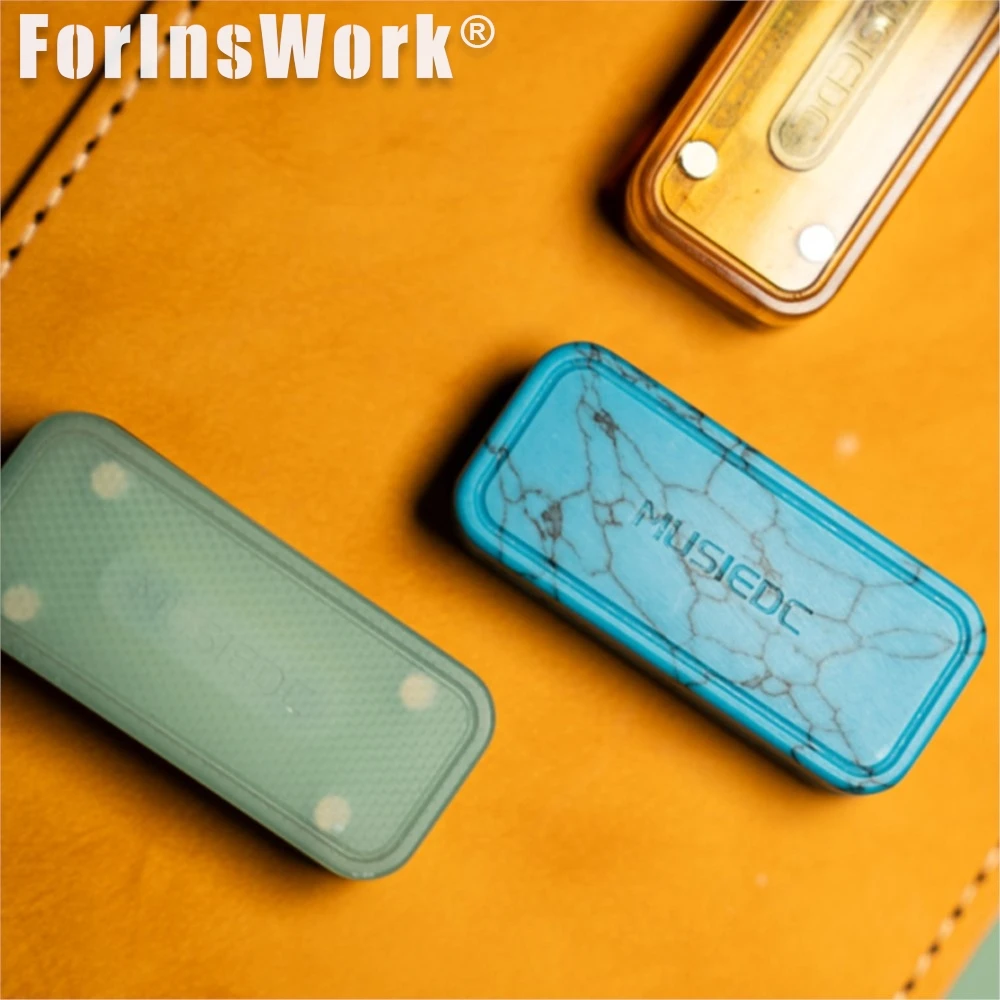 MUSI EDC Blue Jade PEEK 기계식 푸시 슬라이더 안티 스트레스 장난감 Fidget Slider Cool Fidget Toys