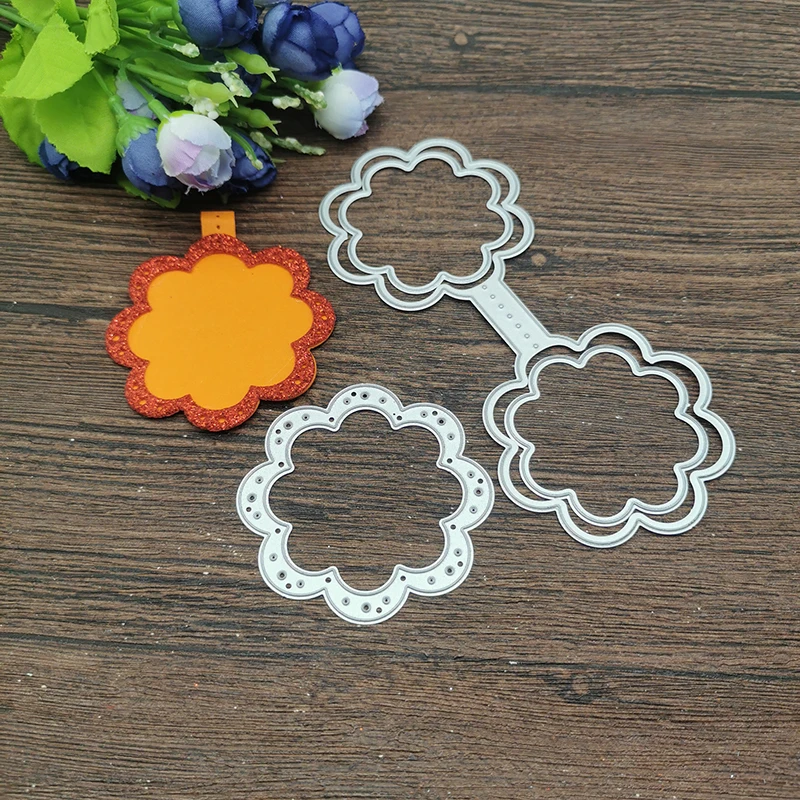 Flower Shape Keychain Shaker Metal Cutting Dies Stencil Scrapbooking Photo Album Card Paper Embossing Craft DIY