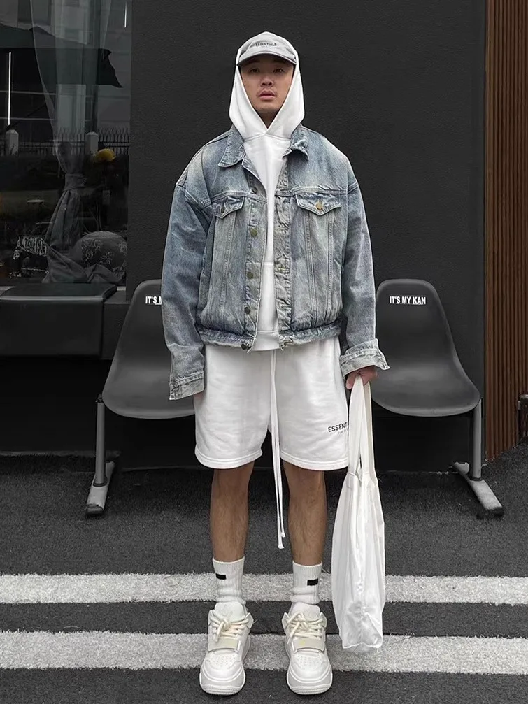 

Утепленная джинсовая куртка FOG MIKI в американском стиле, свободного кроя, винтажная, осенне-зимняя, молодежная, с длинными рукавами