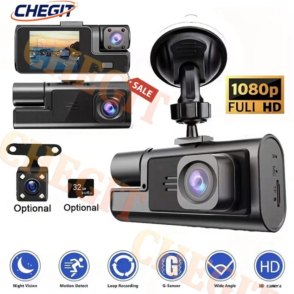 1080P Car Dvr 3 Cha… - image