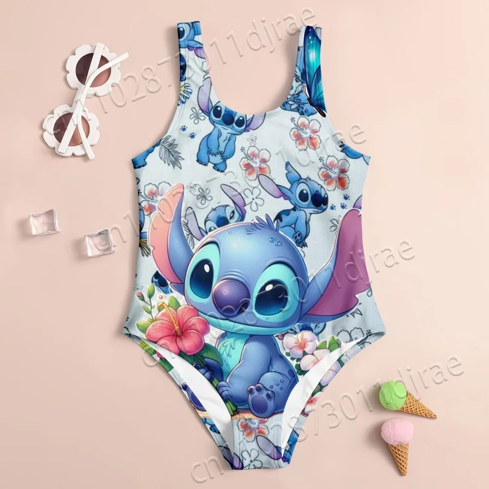 

Stitch Summer Beach Style Children's One-piece Swimsuit 3d Printing Beach Seaside Clothing Women's Parent-child Clothing