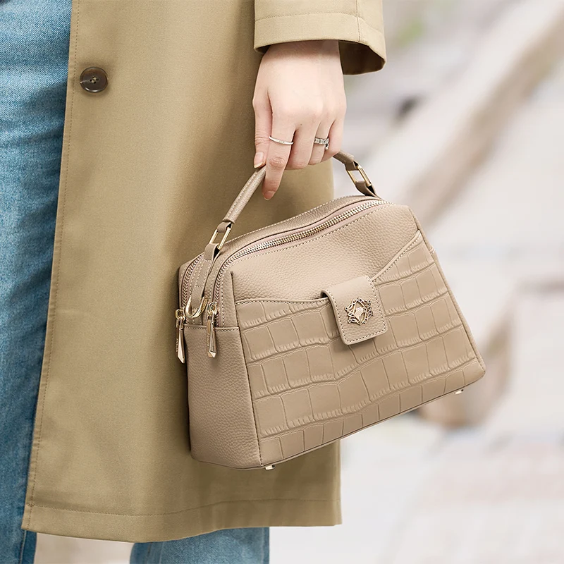 Begrenzte Handarbeit Echtes Leder Tasche Klassische Heiße Farbe Echtes Leder Handtasche Schulter Taschen Frauen Klappe Weibliche Mode 2025 # YC565