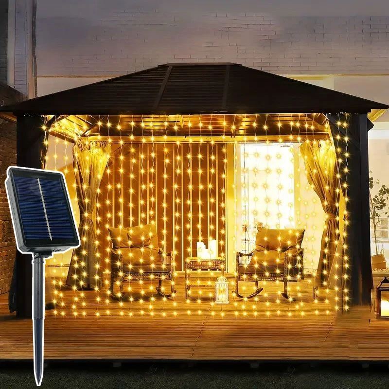 

6M/3M Solar Powered Curtain Garland Fairy Lights Copper Wire String Lights for Outdoor Wedding Party Garden Bedroom Decoration