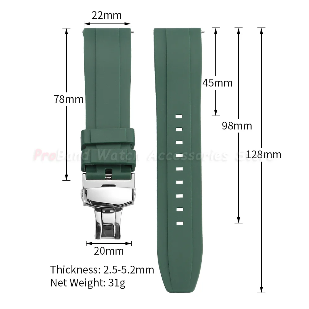 Silicone Straps 18mm 20mm 22mm 24mm Sport Rubber Watch Strap for Seiko for Omega Quick Release Bracelet Yellow Orange Blue Band view 6