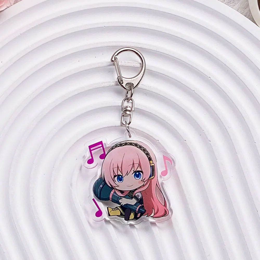 Anime Postać Hatsune Miku Akrylowy Brelok do Kluczy Samochodowych Akcesoria Zawieszka do Torby Kreskówka Śliczny Plecak Wisiorek Breloczek Prezenty dla Przyjaciół